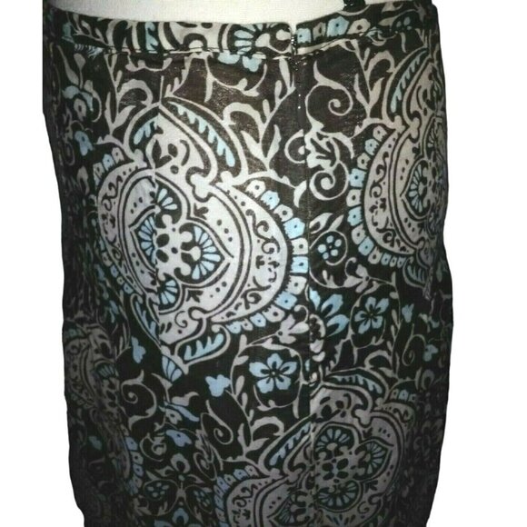 Ann Taylor Petite Womens Skirt Size 0P Lined Side Zipper Flared Brown Paisley - Picture 8 of 11